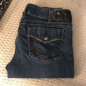 Silver Suki jeans denim medium wash blue faded size 30 33 on tag boot cut ❤️